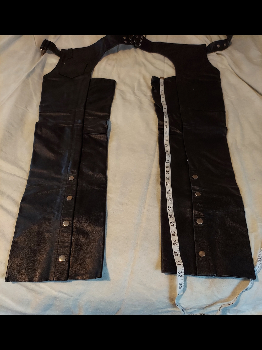 Women's Black Leather Chaps